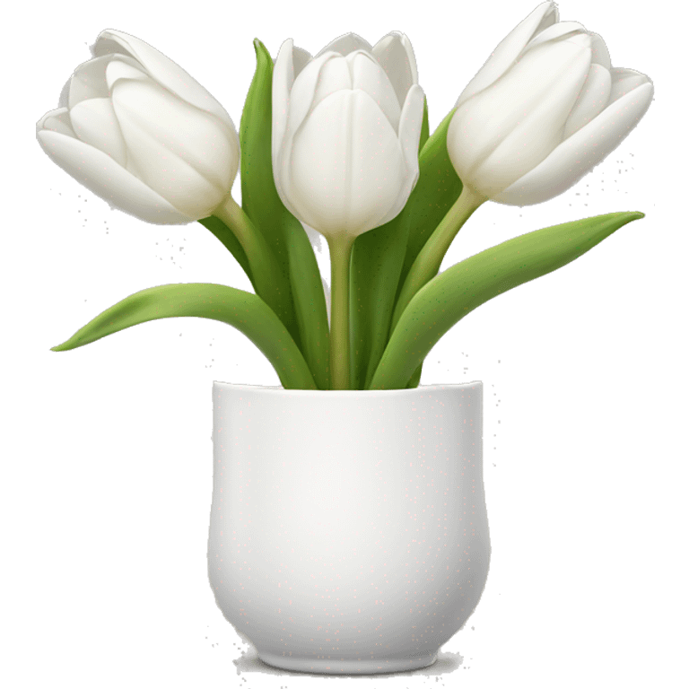 White tulips in case  emoji