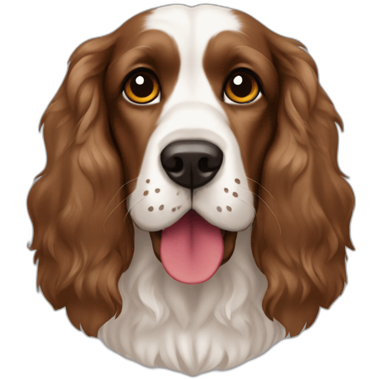 Brown English cocker spaniel - brown - black nose - Holding Nepal Flag emoji