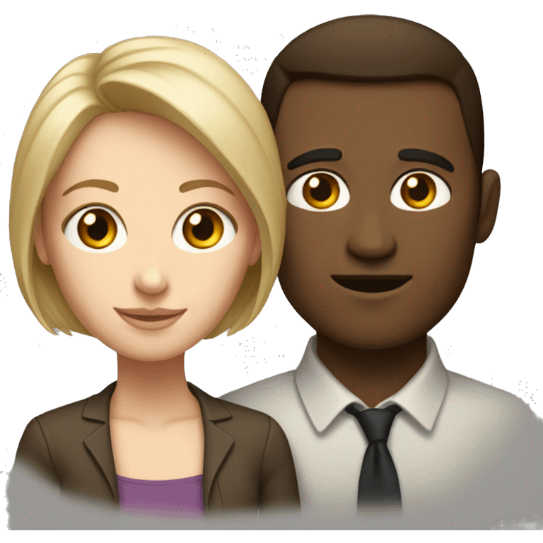 taller brunette  white woman next to shorter white man   emoji