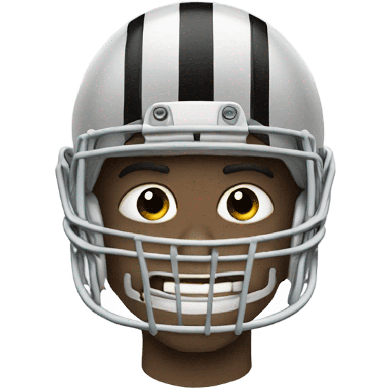 Football player head with skeleton in helmet  emoji