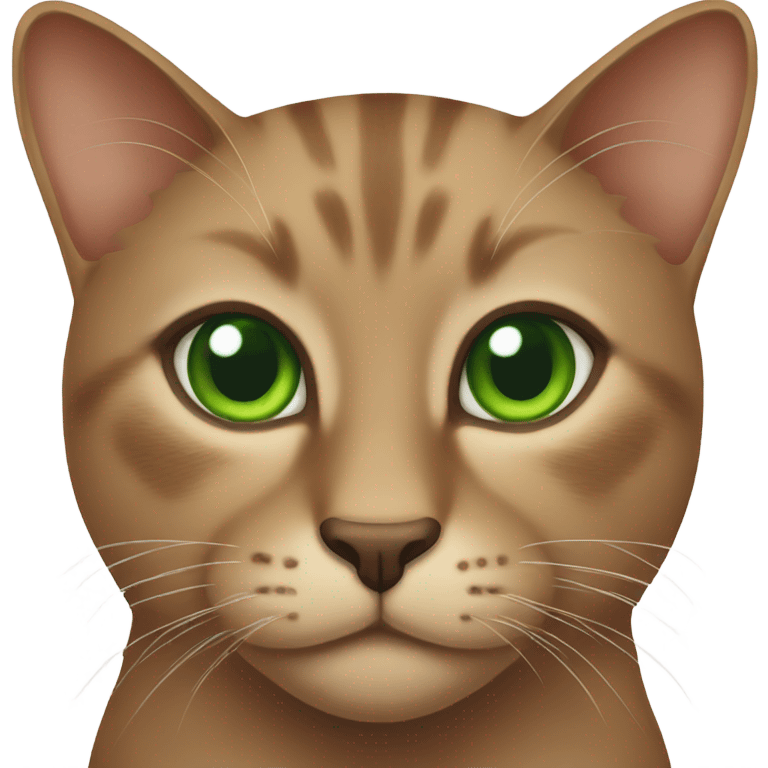 brown Cat with green eye  emoji