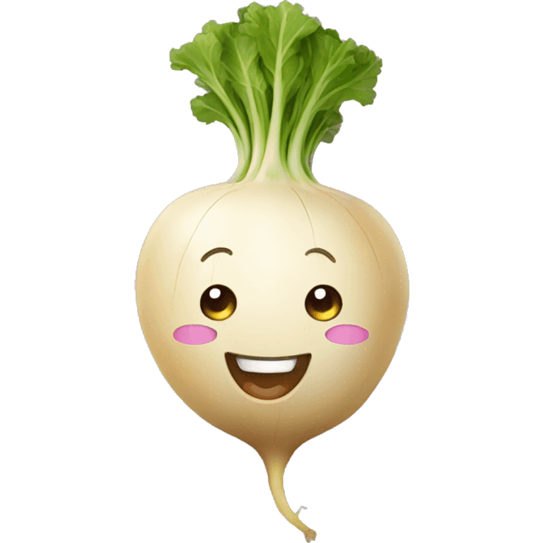 turnip with smile emoji