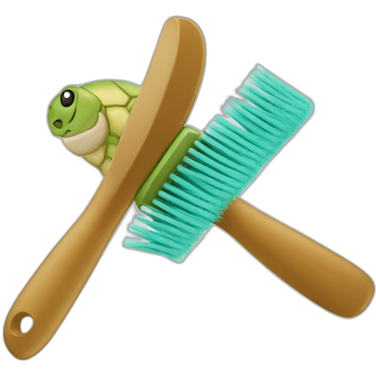 Tortue brosse à dents emoji