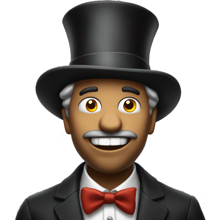 crazy lunatic with tophat emoji