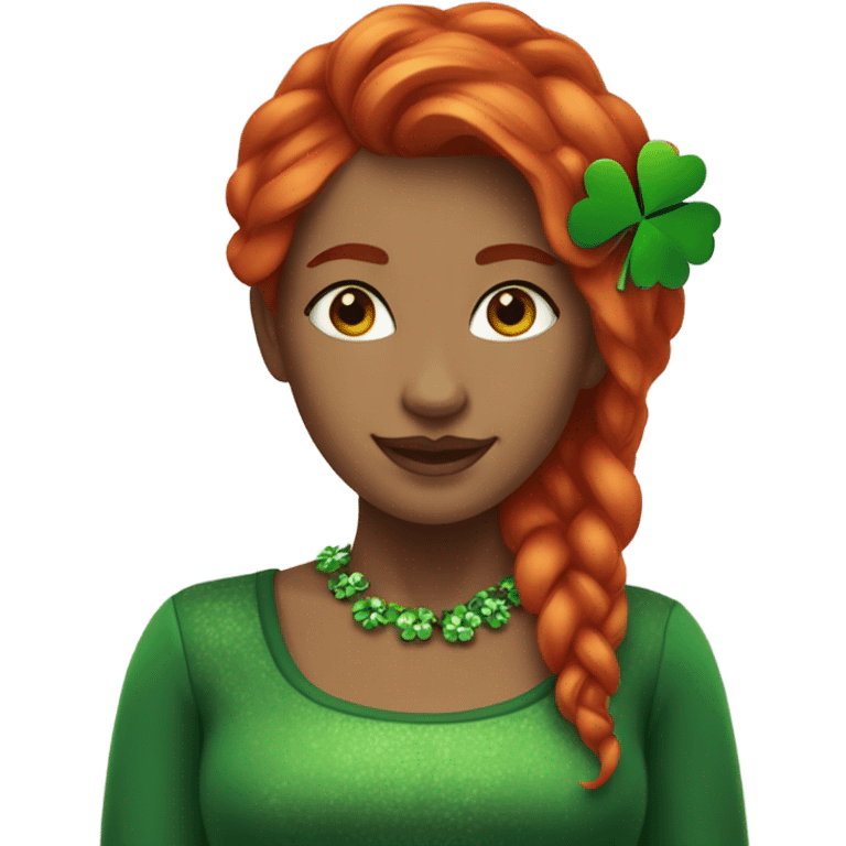 Shamrock redhead woman emoji