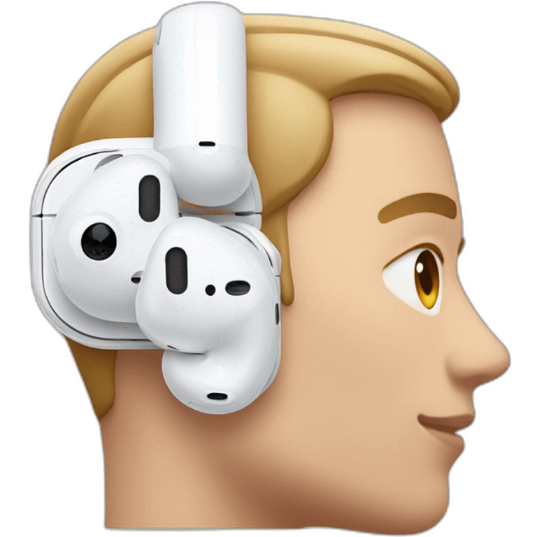 airpods in, side of face emoji