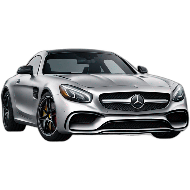 mercedes amg, silver，upward view emoji