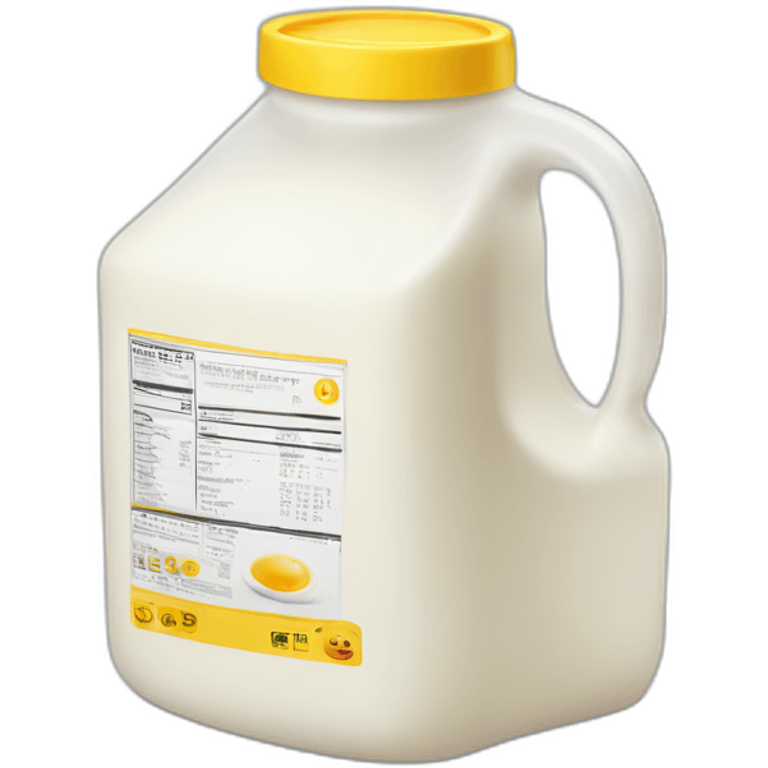 gallon milk jug halfway with yellow liquid emoji