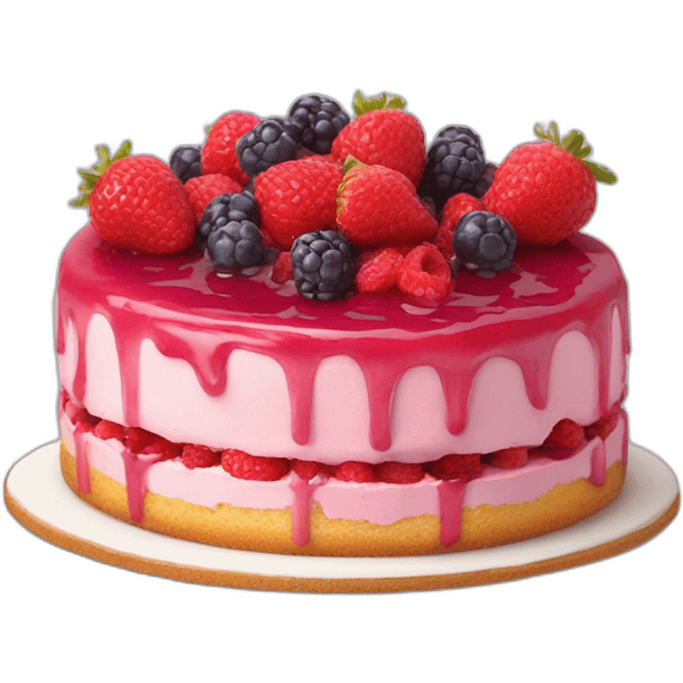 Gâteau fraise-framboise-myrtille emoji