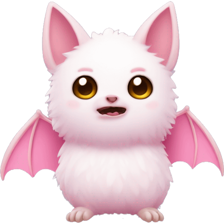 pink and white fluffy bat emoji