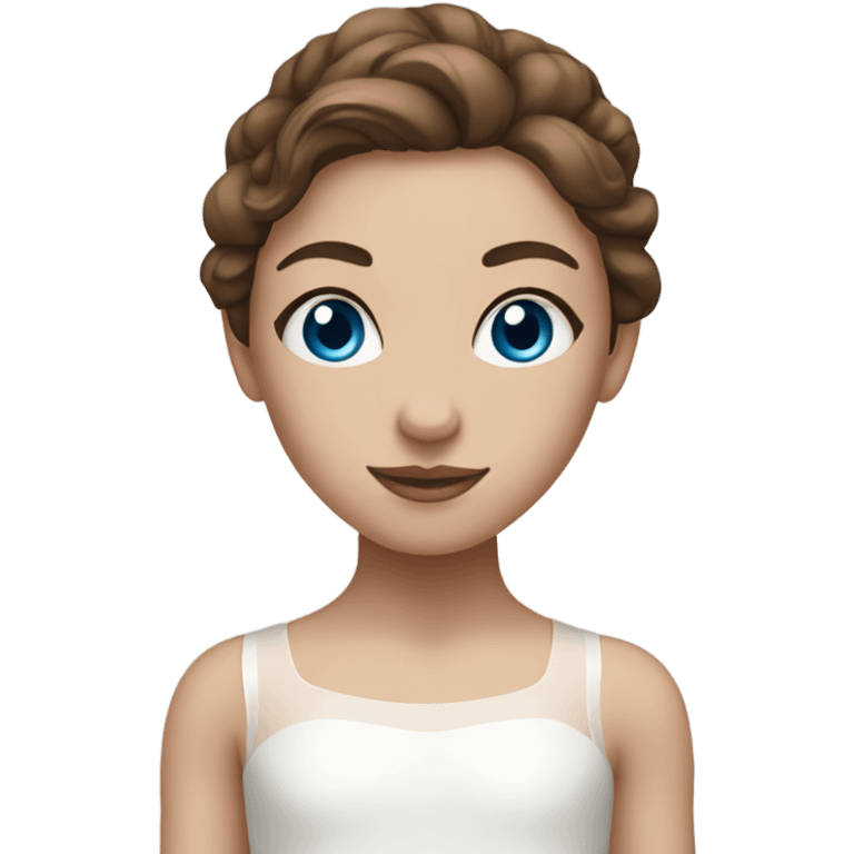 White ballerina with blue eyes and brown hair emoji