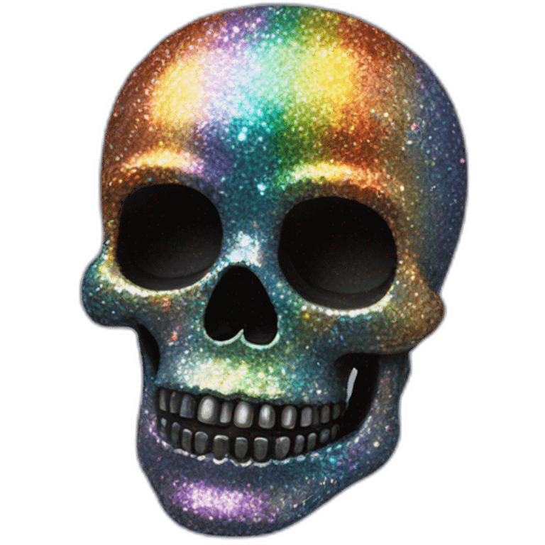 Rainbow glitter skull emoji