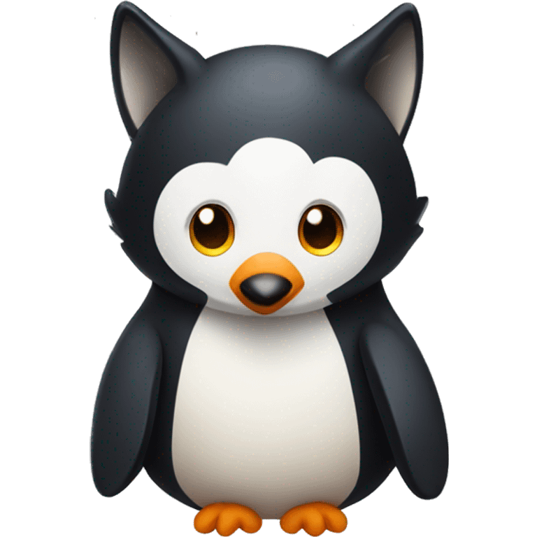 a mix between a penguin and a fox emoji