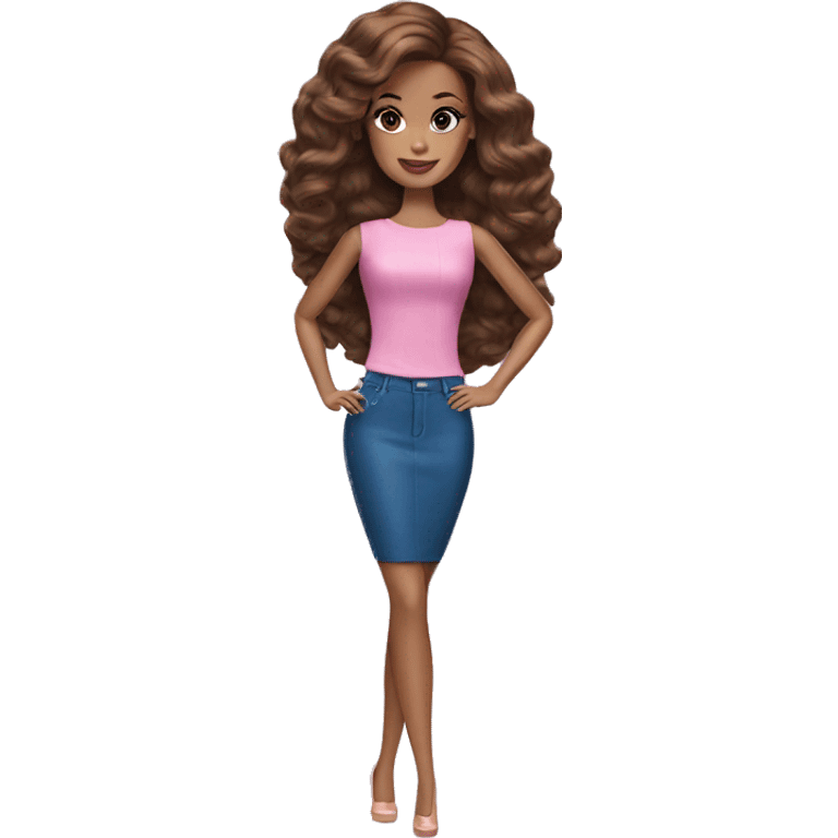 brown hair barbie emoji