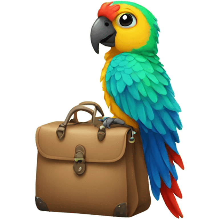 parrot with bag emoji