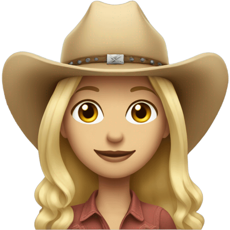 Tall blonde girl wearing a cowboy hat emoji