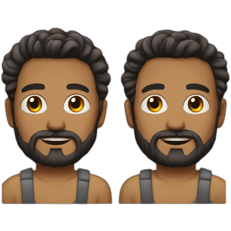 emoji sobe un joven moreno de pelo corto con barba emoji