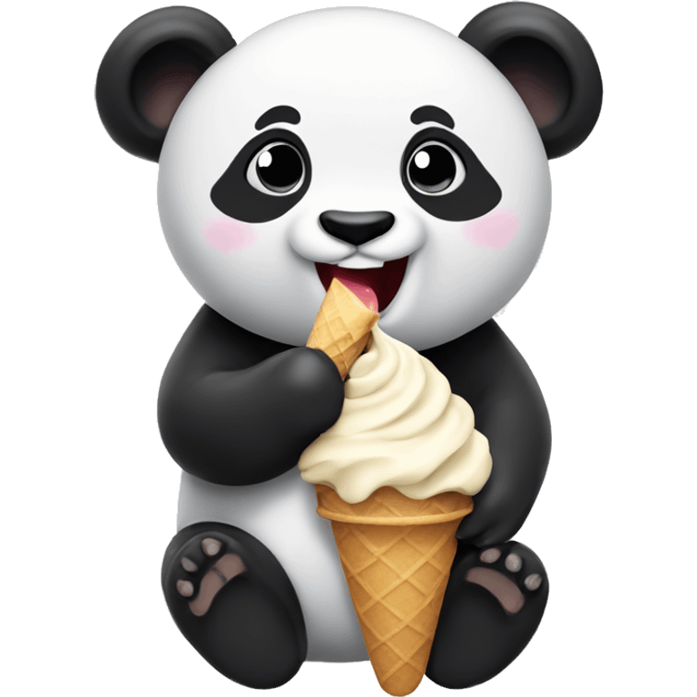 Panda eating ice cream emoji