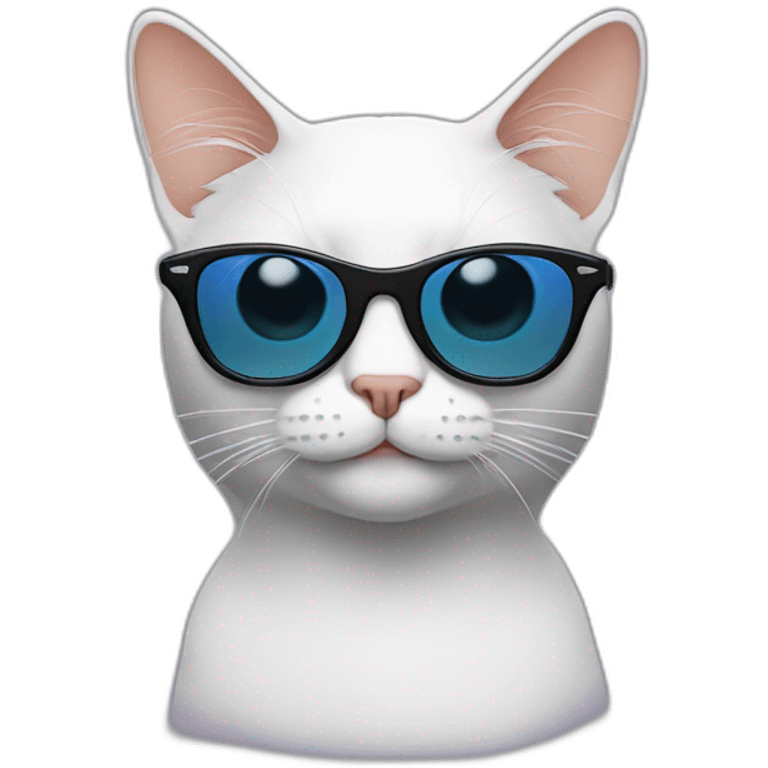 Cat with sunglasses wearing jack emoji