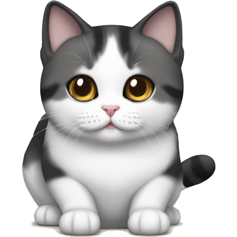 whopper eating white/black/gray munchkin cat emoji