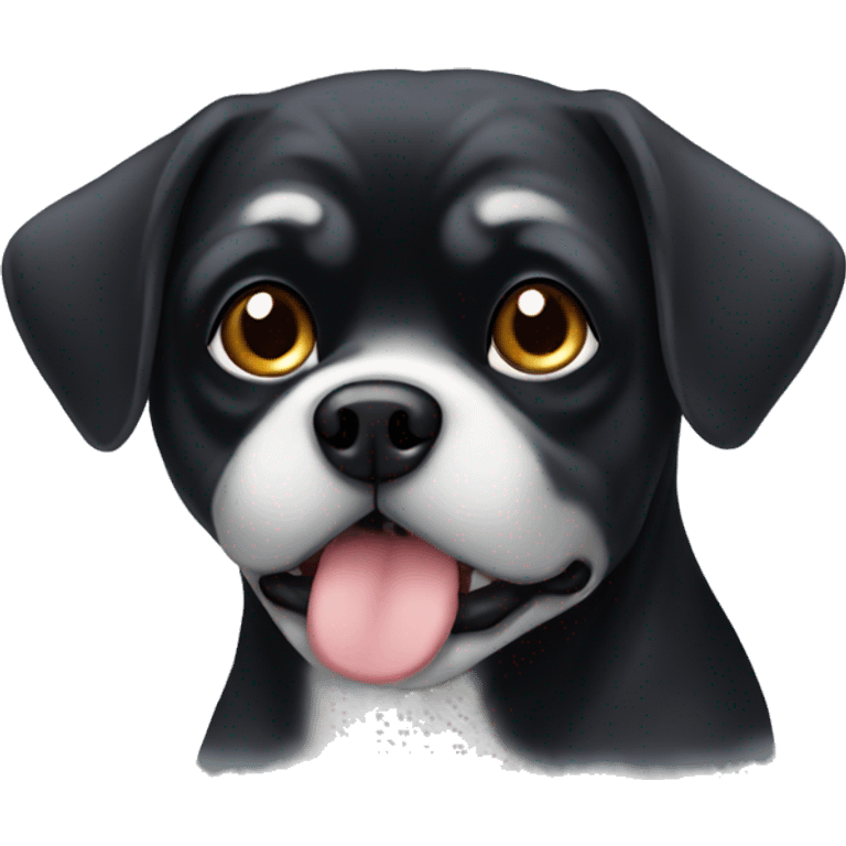 old black puggle with white hair emoji