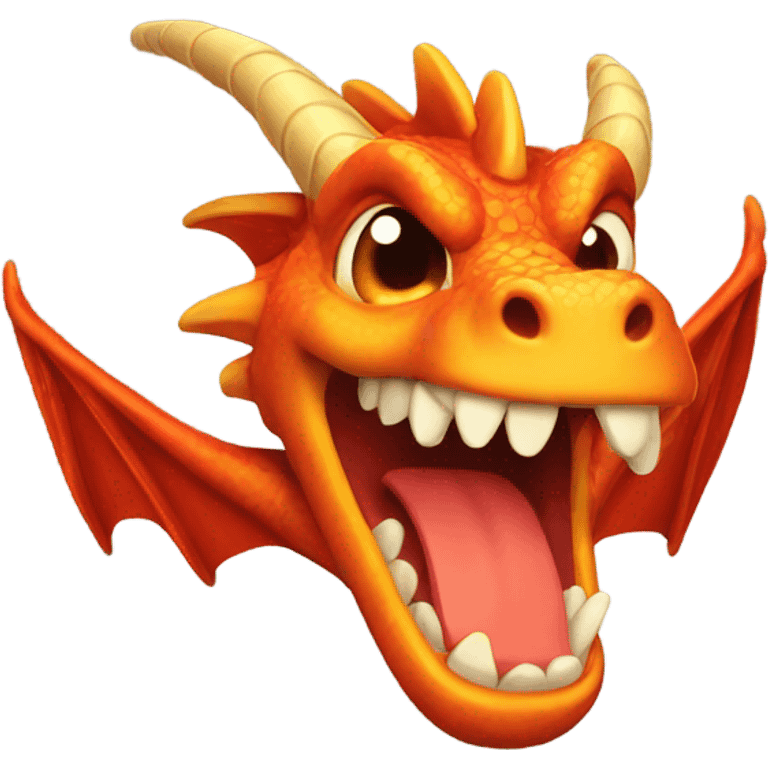 Fire dragon winking emoji