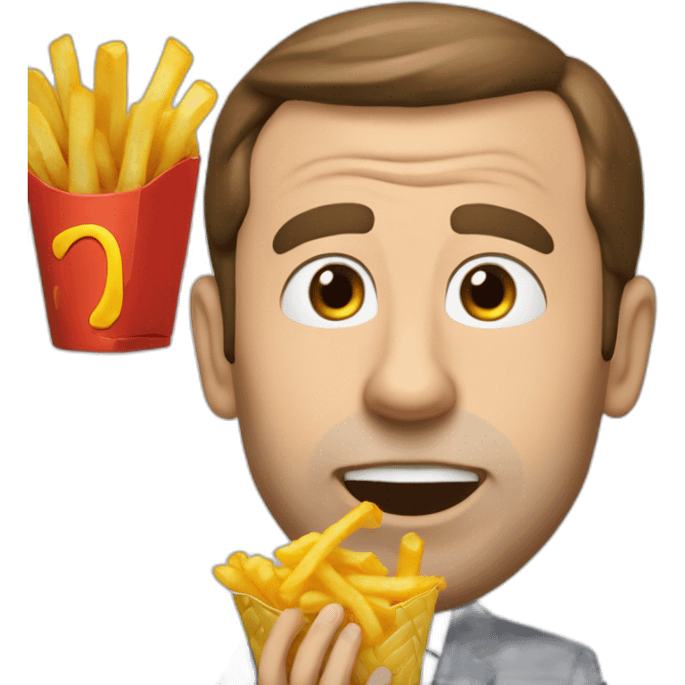 Macron qui mange des frites emoji