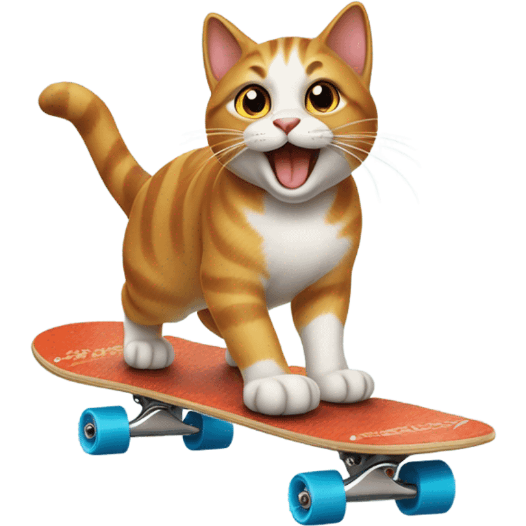 Skateboarding cat emoji