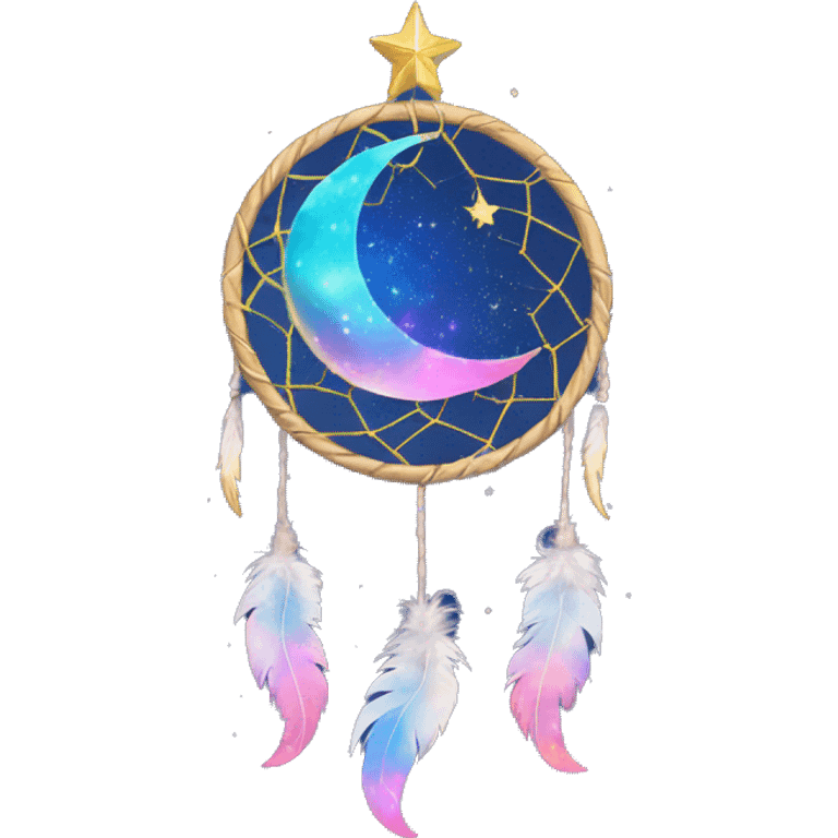 Sparkly moon-and-stars-galaxy-dreamcatcher emoji