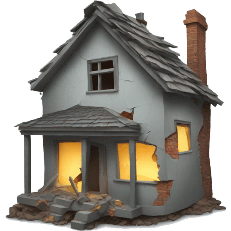 Broken house emoji