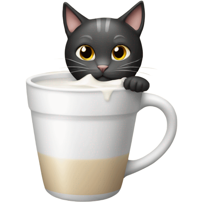 Cat drinking giant cup of milk emoji