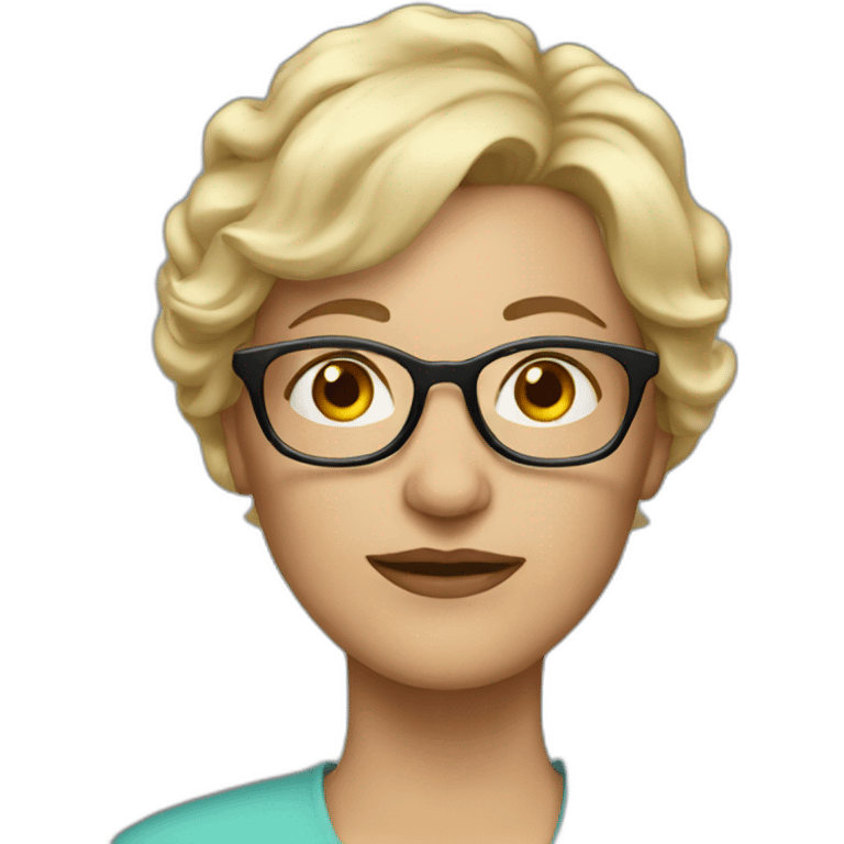 middle age woman blonde hair and glasses emoji