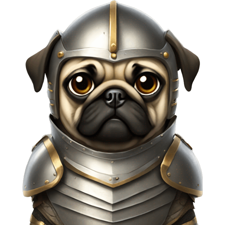 pug in protective armor emoji