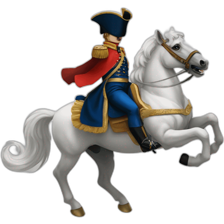 Napoléon Bonaparte on white horse fight bear emoji