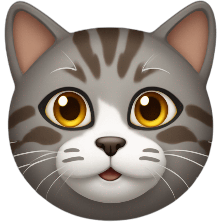 middle grey and brown cat emoji