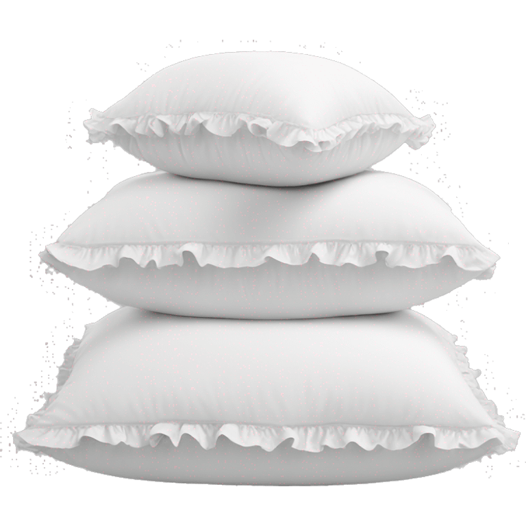 2 white pillows with ruffles emoji