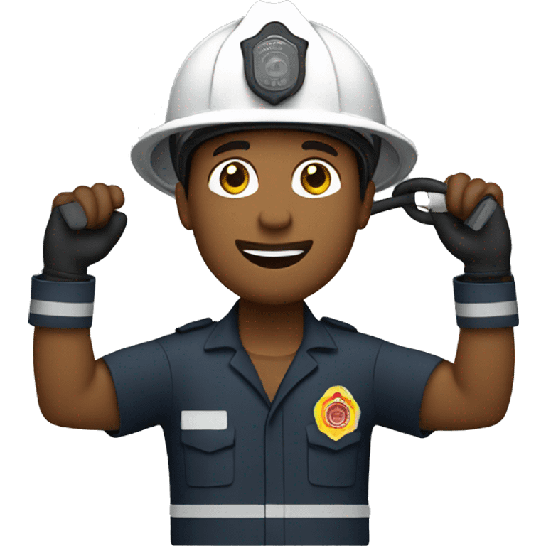 Firefighter holding charging cable  emoji