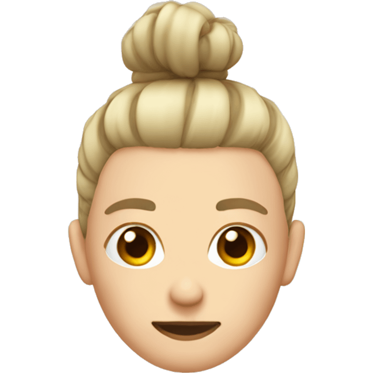 white square with topknot hair, no texture emoji