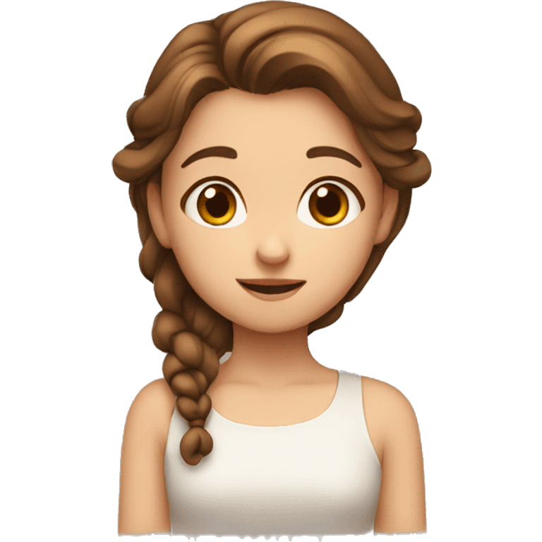 Cute brown-haired girl With cute expressions  emoji