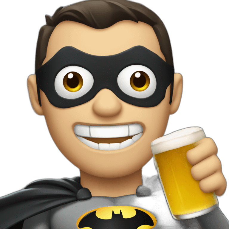 Batman with a beer emoji