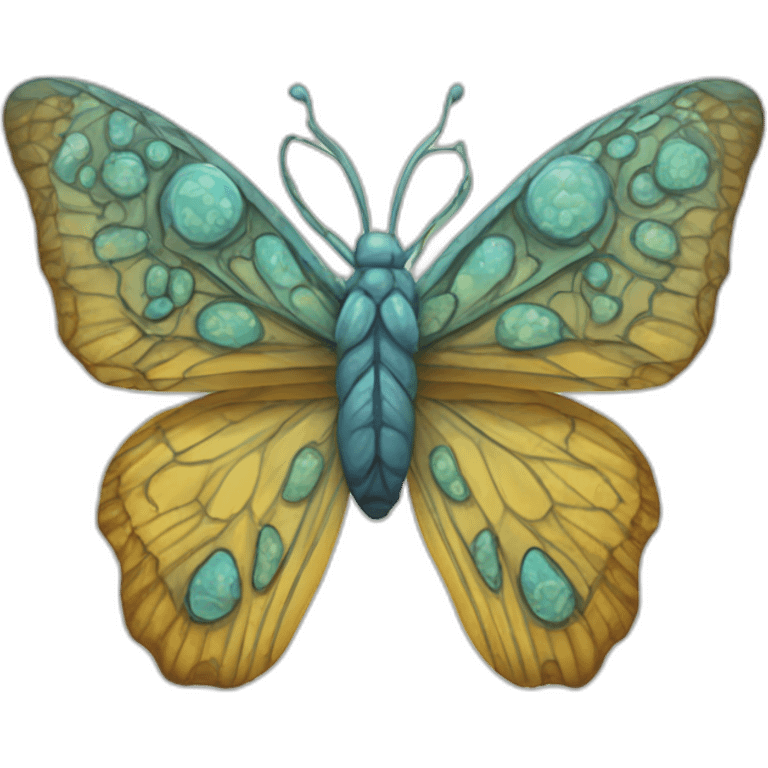 Butterfly composed of brains emoji