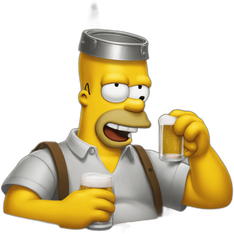 Homer Simpson buvant une bière emoji