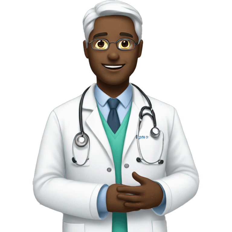 white doctor saying thank you emoji