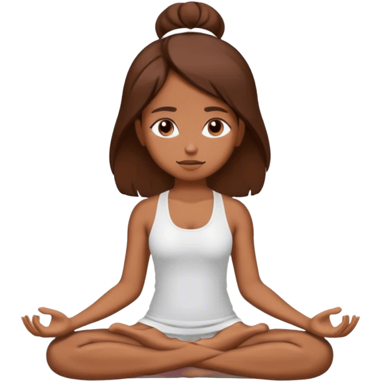 Brown girl brown hair meditation  emoji