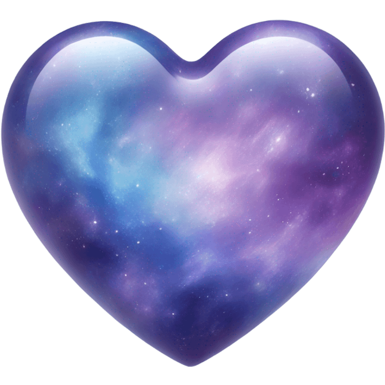 Pastel glass purple blue galaxy heart  emoji