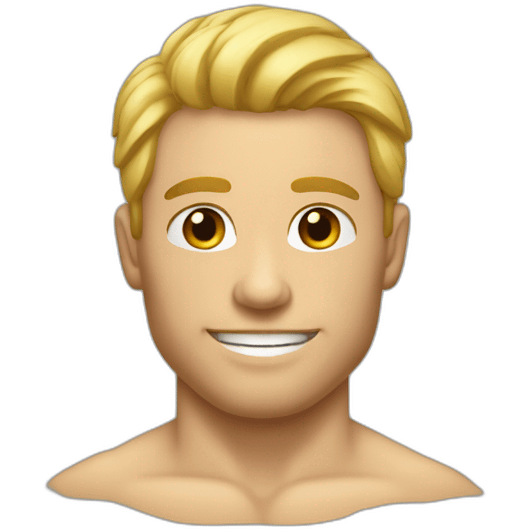 Homme musclée de face cheveux blond emoji