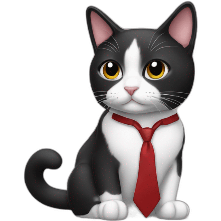 Tuxedo cat in tie emoji