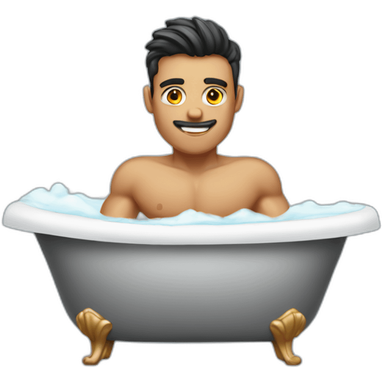 Posh-muscle-boy-bathtub emoji