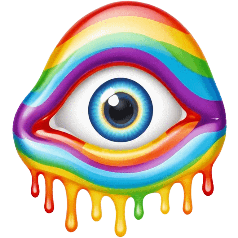 melted rainbow gummy eye emoji