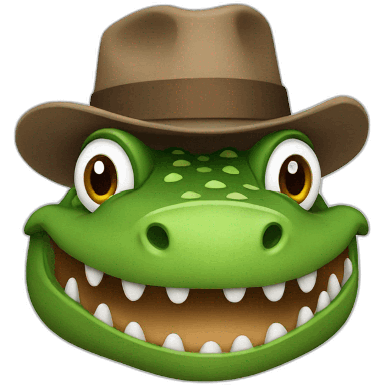 a crocodile with a brown hat emoji